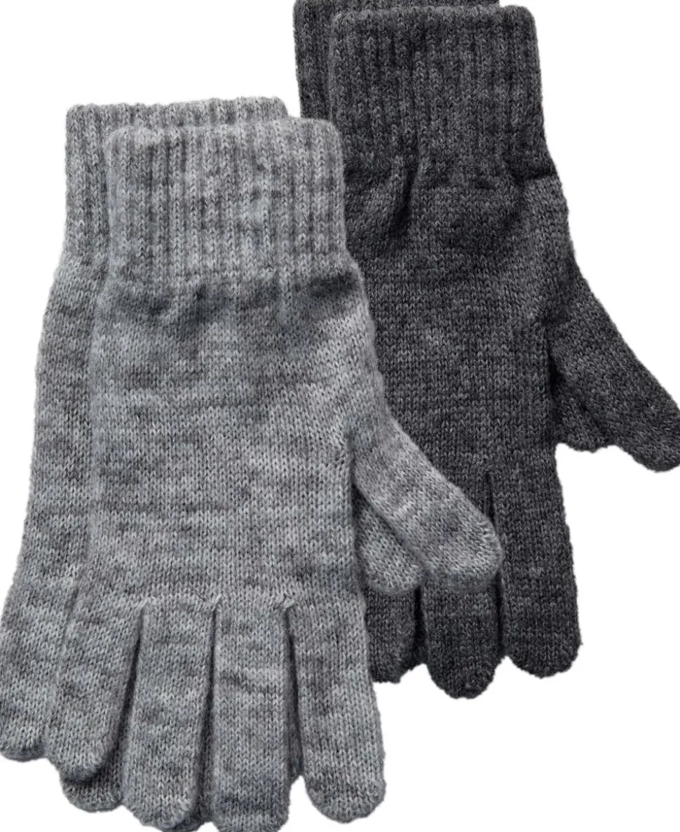 3920 2 Pack Knitted Gloves Light Grey/Dark Grey