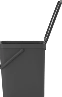 Affaldsspand m/låg sort. kon 25 ltr.