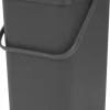 Affaldsspand m/låg sort.kon. 12 ltr