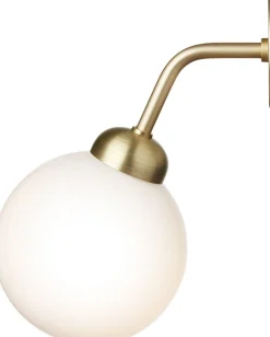 Apiales Wall Hard-wired, brushed brass / opal