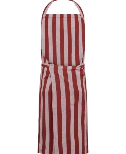 Apron 105x100 cm Birk - Stripe dark red