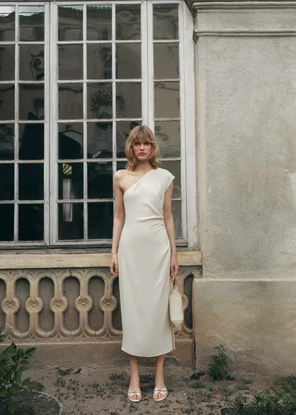 Asymmetrical pleated dress