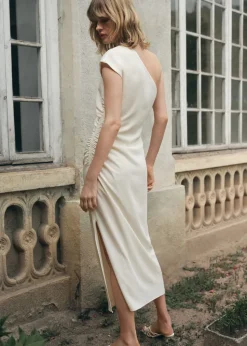 Asymmetrical pleated dress