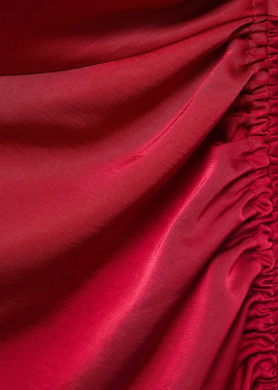 Asymmetrical satin dress with side