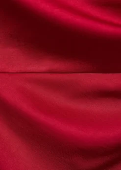 Asymmetrical satin dress with side