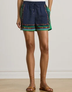 Belting-Print & Polka-Dot Drawcord Short