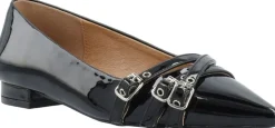 BIABARI Pointy Flat Buckle Faux Leather