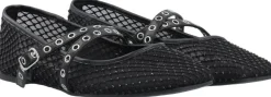 BIAROSE Karré Cross Mary Jane Rhinestone Mesh