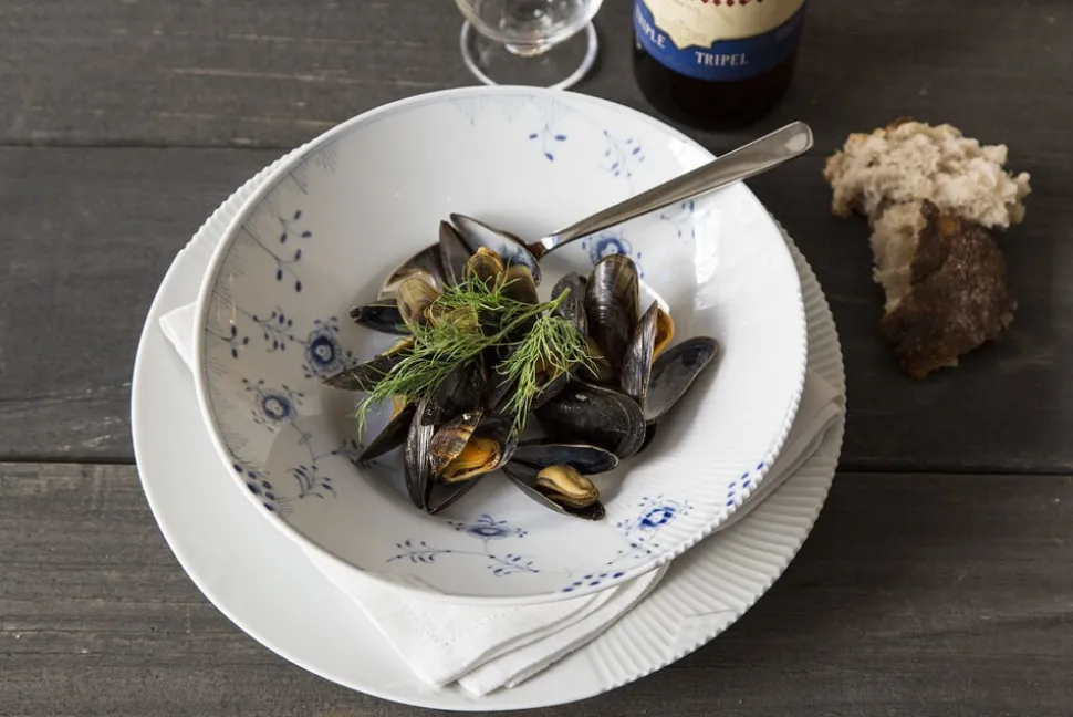 Blå Elements 25 cm. dyb tallerken