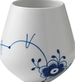 Blå Mega Riflet 15 cm. vase - mellem