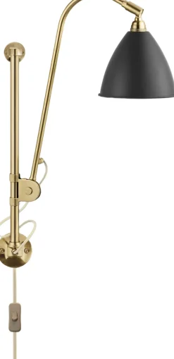 BL5 Wall Lamp 16 all brass parts/charcoal black shade
