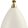 BL7 Wall lamp bone china/brass switch on backplate