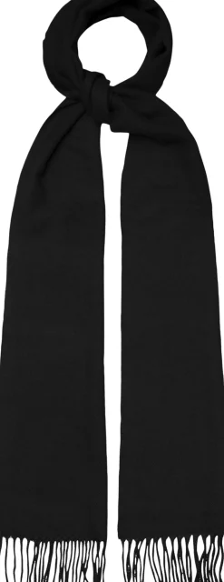 Black Herringbone Merino Wool Scarf