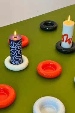 BOB CANDLE HOLDER, LARGE, LIGHT BLU