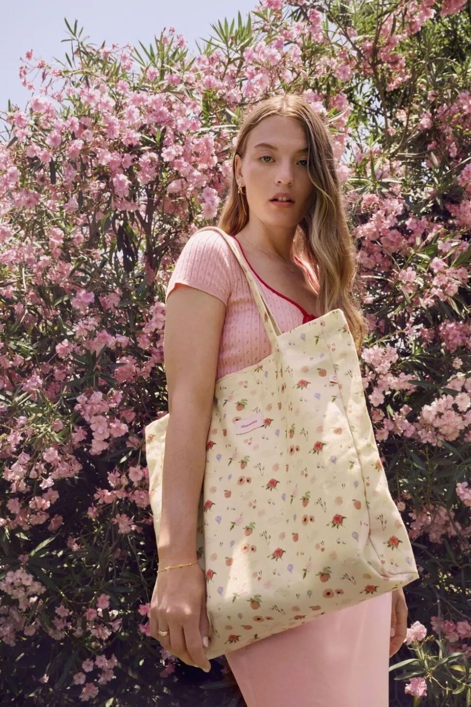 Canvas Totebag Roses and Shells