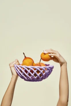 CERAMIC BASKET SICILIA LARGE LILAC