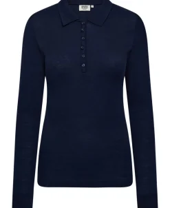 Cilla 12 Langærmede polo strik - 100% Merino uld RWS