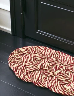 Coco Door Mat-Swirl-Bordeaux and off-white