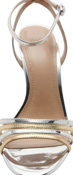 Combined strap heeled sandal