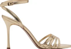 Combined strap heeled sandal