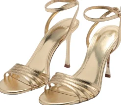 Combined strap heeled sandal