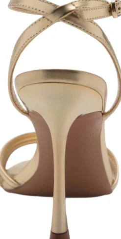 Combined strap heeled sandal