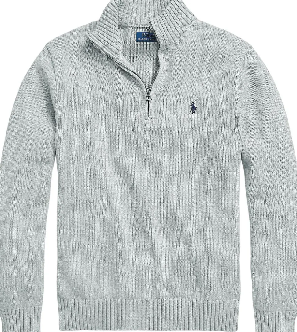 Cotton Quarter-Zip Mockneck Sweater