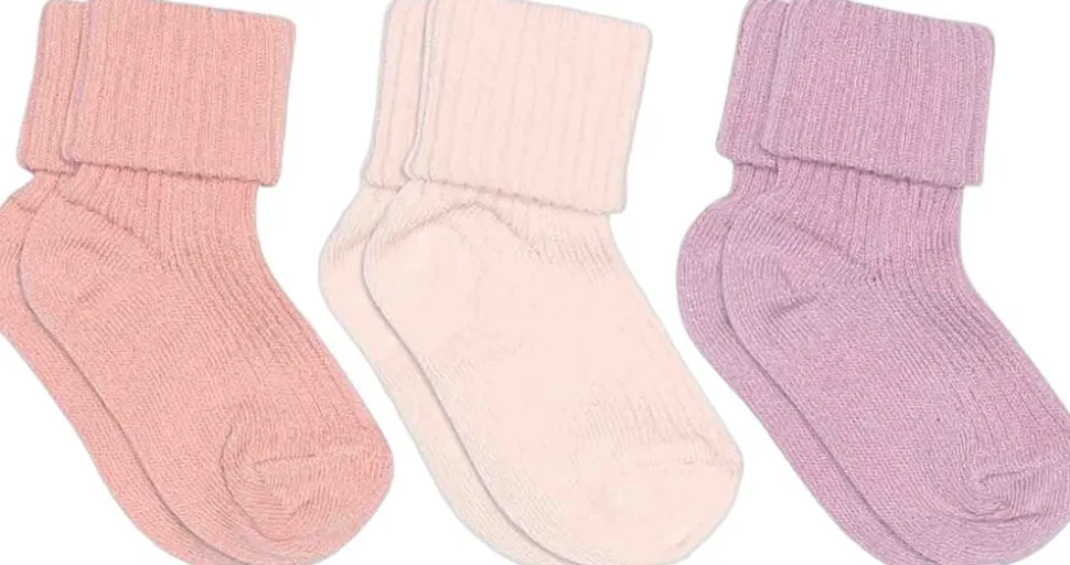 Cotton rib baby socks - 3-pack