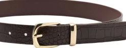 Croco faux-leather belt