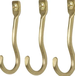 Curvature Hooks - Set of 3 - Brass