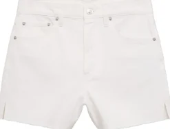 Denim shorts with frayed hem