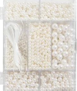 DIY Mix Smykker, Halskæde og armbånd, hvid perlemor