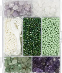 DIY Mix Smykker, Krystaller, str. 2,6-10 mm, hulstr. 0,8-1,2