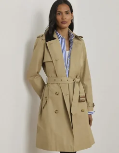 Double-Breasted Cotton-Blend Trench Coat