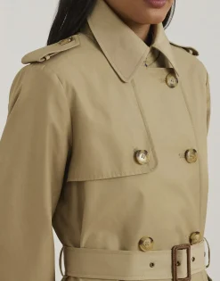 Double-Breasted Cotton-Blend Trench Coat