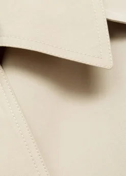 Double-breasted cropped trench coat