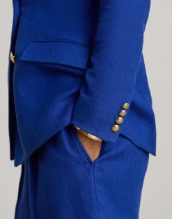 Double-Breasted Linen-Cotton Blazer