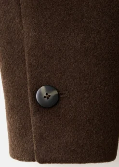 Double-breasted wool blend coat