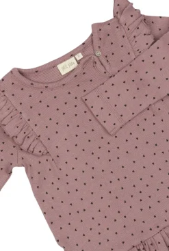 Dress L/S Frill Modal heart