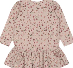 Dress L/S Gather Printed