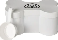 Dåse formet kødben hundemotiv og målebæger