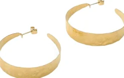 Earrings hammered hoops