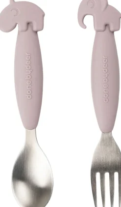 Easy-grip ske og gaffel sæt Deer friends Pudder