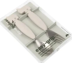 Easy-grip ske og gaffel sæt Deer friends Sand