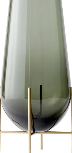Echasse Vase, L, Smoke/Brushed Bras