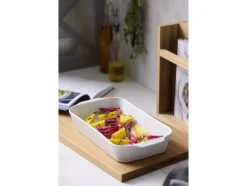 Fad dybt Plissé 35 x 19 x 6 cm Hvid