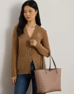 Faux-Leather Large Reversible Tote Bag