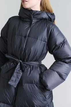 Feather down dunjakke med bælte