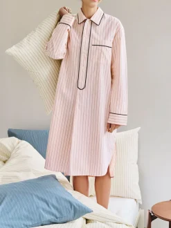 Fineline Long Nightshirt-M/L-Soft pink