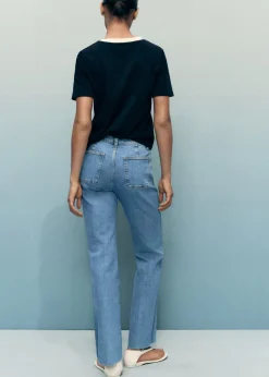 Flared cropped jeans with pockets